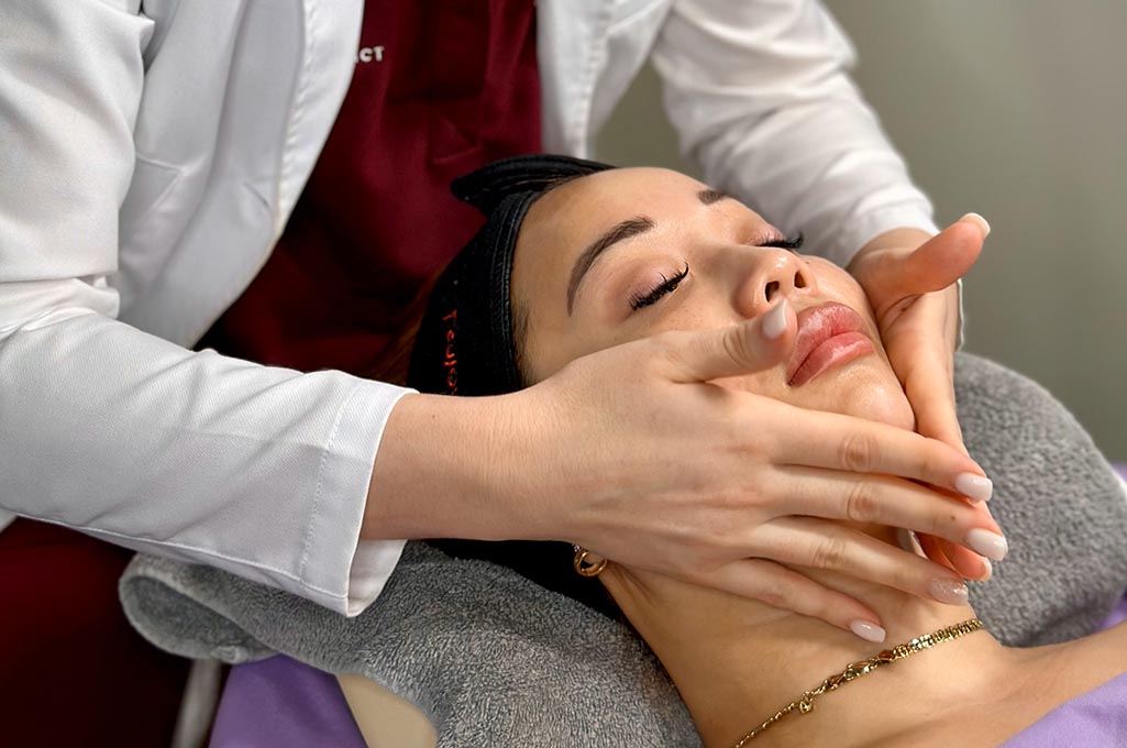 facial being performed
